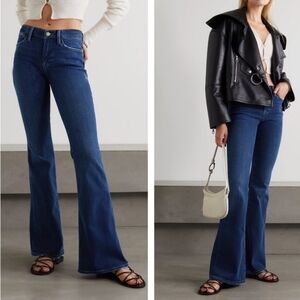 FRAME Le High Flare Jeans Size 25 Benedict Canyon Dark Wash 70s Style